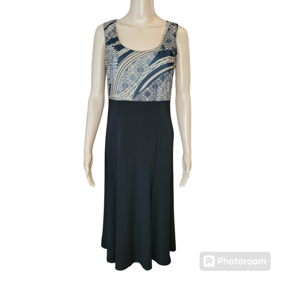 R & M Richards Petite women's jacket dress set, 10P, Black/Tan, GUC - Picture 2 of 9